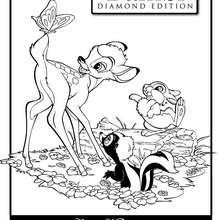 Bambi with friends coloring page