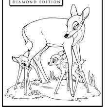 Bambi with his mother coloring page - Coloring page - DISNEY coloring pages - BAMBI coloring pages