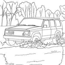 Car in nature coloring page - Coloring page - TRANSPORTATION coloring pages - CAR coloring pages