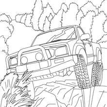 Hummer climbing over rocks coloring page - Coloring page - TRANSPORTATION coloring pages - CAR coloring pages