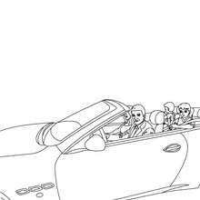 Family in car coloring page - Coloring page - TRANSPORTATION coloring pages - CAR coloring pages