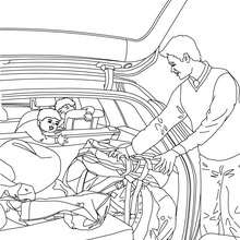 Family going on holiday coloring page - Coloring page - TRANSPORTATION coloring pages - CAR coloring pages