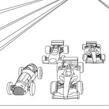 Formula One racing cars coloring page