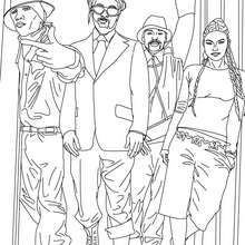 Hip hop The Black Eyed Peas coloring page - Coloring page - FAMOUS PEOPLE Coloring pages - BLACK EYED PEAS coloring pages