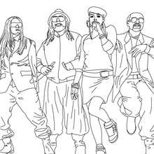 The Black Eyed Peas coloring book - Coloring page - FAMOUS PEOPLE Coloring pages - BLACK EYED PEAS coloring pages