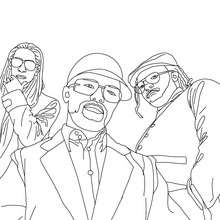 Will. i. am., Taboo and apl. de. ap. coloring page - Coloring page - FAMOUS PEOPLE Coloring pages - BLACK EYED PEAS coloring pages