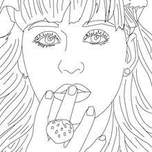 Katy Perry close up coloring page - Coloring page - FAMOUS PEOPLE Coloring pages - KATY PERRY coloring pages