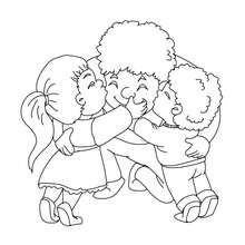 Kids hugging daddy coloring page - Coloring page - HOLIDAY coloring pages - FATHER'S DAY coloring  pages
