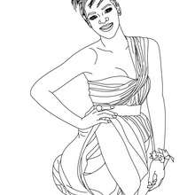 Rihanna R&B singer  coloring page - Coloring page - FAMOUS PEOPLE Coloring pages - RIHANNA coloring pages