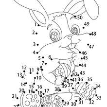 Easter bunny dot to dot game printable connect the dots game