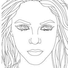 Shakira portrait coloring page - Coloring page - FAMOUS PEOPLE Coloring pages - SHAKIRA coloring pages
