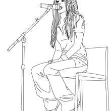 Avril Lavigne singer coloring page