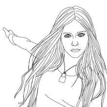 Cute Avril Lavigne coloring page - Coloring page - FAMOUS PEOPLE Coloring pages - AVRIL LAVIGNE coloring pages