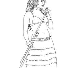 Shakira singing coloring page - Coloring page - FAMOUS PEOPLE Coloring pages - SHAKIRA coloring pages