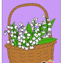 Flowered BASKET - Drawing for kids - HOLIDAY illustrations - MOTHER'S DAY illustrations