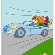 MOTHER driving car - Drawing for kids - HOLIDAY illustrations - MOTHER'S DAY illustrations