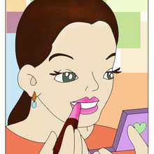 MOM with lipstick - Drawing for kids - HOLIDAY illustrations - MOTHER'S DAY illustrations