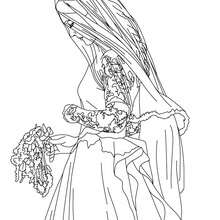 Bride Kate Middleton coloring page - Coloring page - FAMOUS PEOPLE Coloring pages - KATE and WILLIAM coloring pages