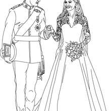 The Royal Wedding coloring page - Coloring page - FAMOUS PEOPLE Coloring pages - KATE and WILLIAM coloring pages