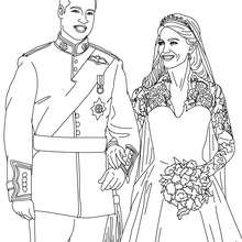 Prince William and Kate Middleton coloring page - Coloring page - FAMOUS PEOPLE Coloring pages - KATE and WILLIAM coloring pages