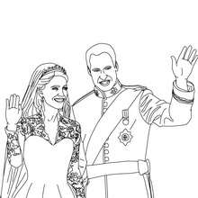 Prince William and Kate coloring page - Coloring page - FAMOUS PEOPLE Coloring pages - KATE and WILLIAM coloring pages