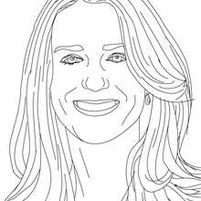 Smilling Kate Middleton coloring page - Coloring page - FAMOUS PEOPLE Coloring pages - KATE and WILLIAM coloring pages
