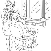 Hairdresser coloring in - Coloring page - JOB coloring pages - HAIRDRESSER coloring pages