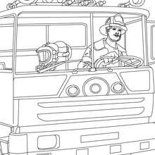 Fire truck coloring page - Coloring page - JOB coloring pages - FIREMAN coloring pages