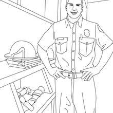 Fireman in uniform coloring page - Coloring page - JOB coloring pages - FIREMAN coloring pages