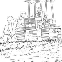 Farmer on his tractor coloring page - Coloring page - JOB coloring pages - FARMER coloring pages