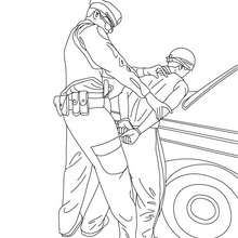 Policeman arresting a thief coloring page - Coloring page - JOB coloring pages - POLICEMAN coloring pages