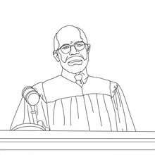 Judge listening to attorne coloring page - Coloring page - JOB coloring pages - LAWYER coloring pages