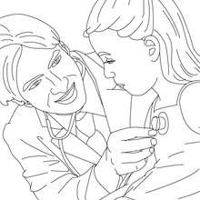 Kid with doctor coloring page - Coloring page - JOB coloring pages - DOCTOR coloring pages