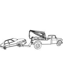 Mechanic tows a car coloring page - Coloring page - JOB coloring pages - MECHANIC coloring pages