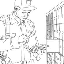 Postman coloring page - Coloring page - JOB coloring pages - POSTMAN coloring pages