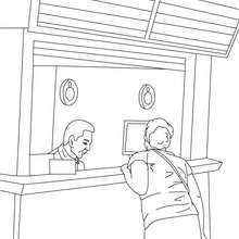 Train station agent coloring page - Coloring page - JOB coloring pages - TRAIN STATION JOBS coloring pages
