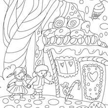 Hansel and Gretel tale to color in - Coloring page - FAIRY TALES coloring pages - GRIMM fairy tales coloring pages