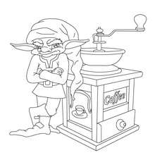 The goblin and the grocer tale coloring page