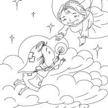 The Little Match girl to color in - Coloring page - FAIRY TALES coloring pages - ANDERSEN fairy tales coloring pages