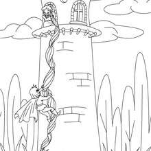 Rapunzel Grimm tale coloring page