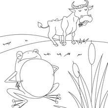 THE FROG THAT WISHED TO BE AS BIG AS THE OX coloring page - Coloring page - FAIRY TALES coloring pages - Fables of LA FONTAINE coloring pages