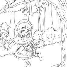 THE LITTLE RED RIDING HOOD tale coloring page - Coloring page - FAIRY TALES coloring pages - PERRAULT fairy tales coloring pages