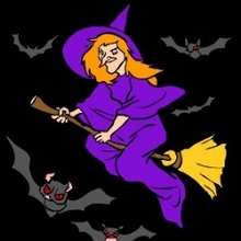 WITCH ON HER BROOM sliding puzzle - Free Kids Games - SLIDING PUZZLES FOR KIDS - HALLOWEEN sliding puzzles