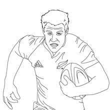DAN CARTER rugby player coloring page