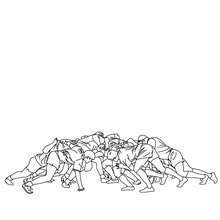 RUGBY UNION SCRUM coloring page - Coloring page - SPORT coloring pages - RUGBY coloring pages - RUGBY WORLD CUP coloring pages