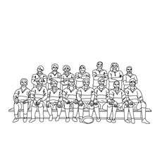 Rugby team coloring page