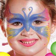 Glitter effect BUTTERFLY face painting for children