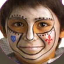 Pintura facial de CAVALEIRO para menino