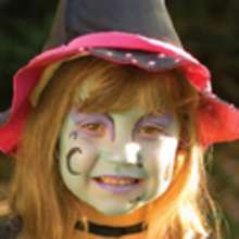 Dia das Bruxas, Pintura facial de bruxa verde para meninas