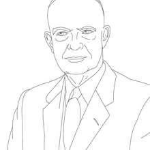 President DWIGHT EISENHOWER coloring page - Coloring page - FAMOUS PEOPLE Coloring pages - FAMOUS AMERICAN PEOPLE coloring pages - PRESIDENTS of the United States